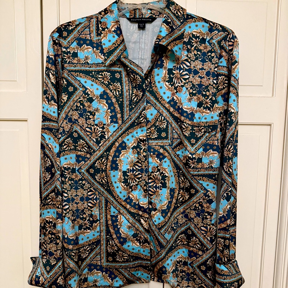Boston Proper Sophia Charmeuse Blouse